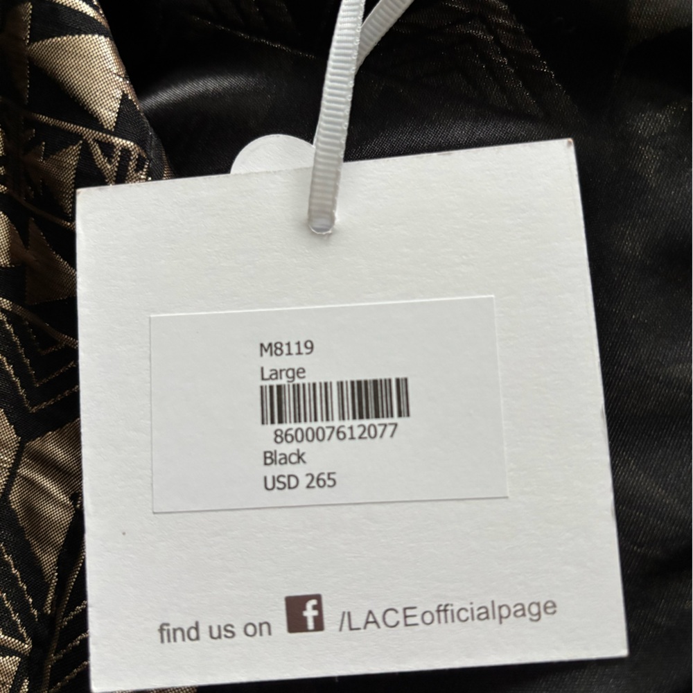 NWT Lace Black & Bronze Dress Size L - Picture 7 of 10
